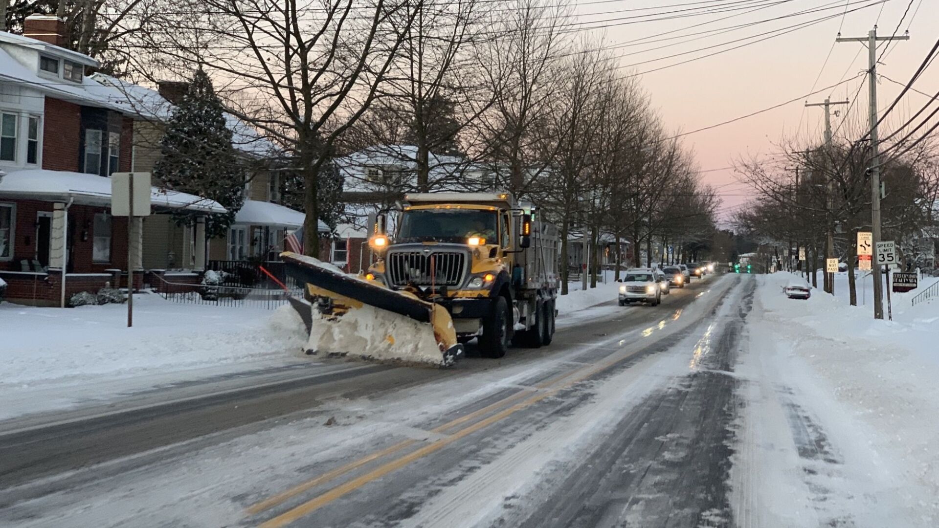 PennDOT snow plow on Penn Avenue in Wernersville